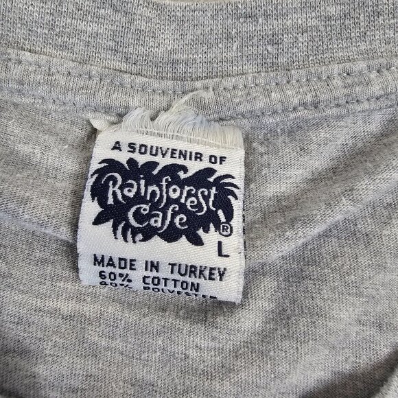 Rainforest Cafe Shirt Mens Large Gray Raised Letters Surf Club Souvenir Beach - Picture 3 of 10